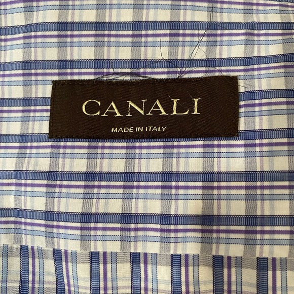 CANALI Men’s Check Long Sleeve Button Down Shirt Size 16 1/2 - Picture 7 of 10